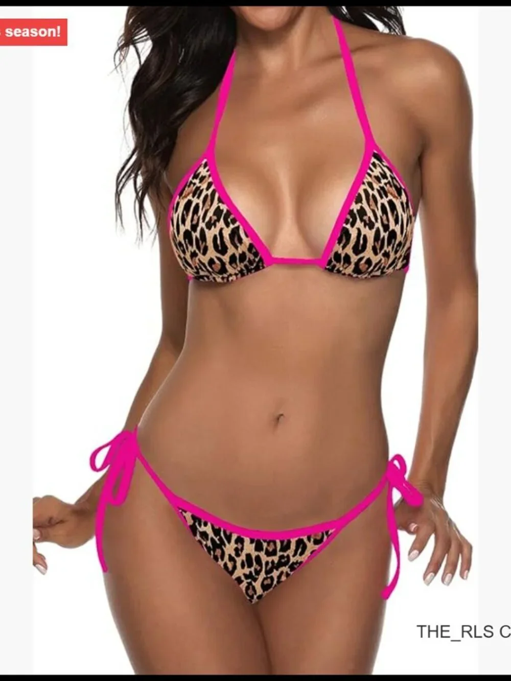 Two Piece Swimsuit Halter Triangle Bikini Set 82% Nylon 18% Spandex